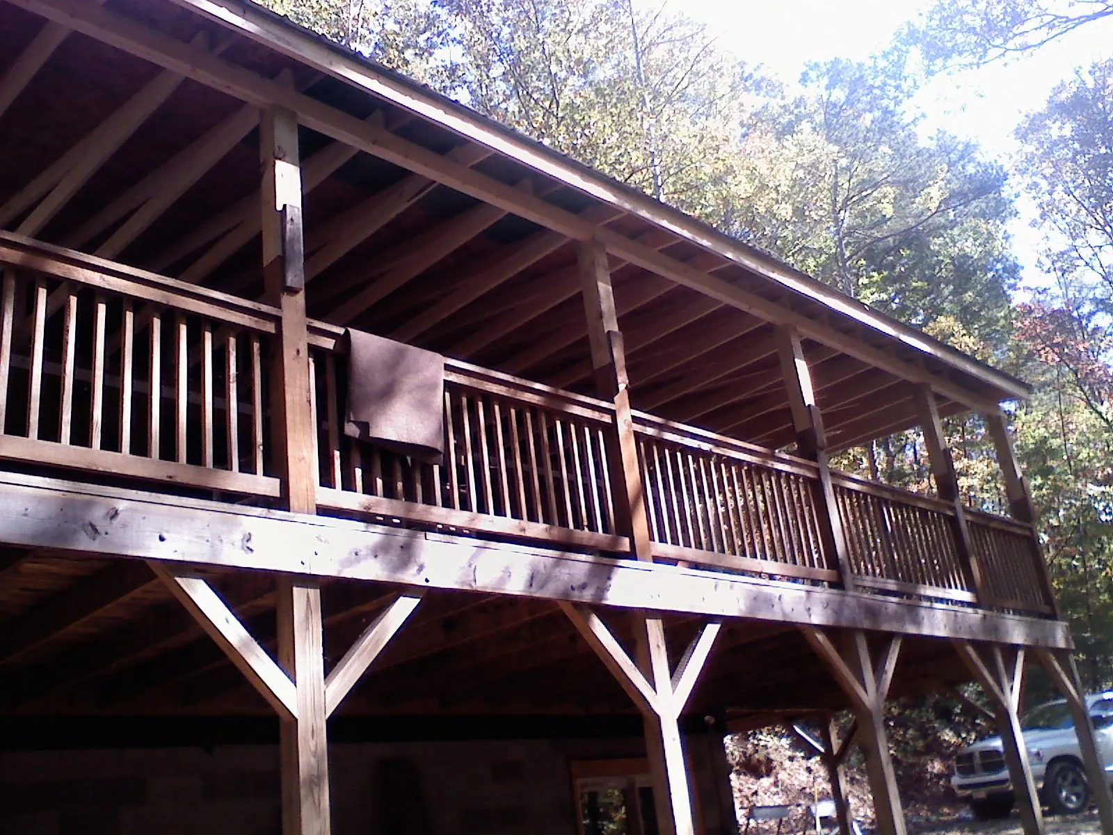 Timber framing under a new elevated porch and deck — Roof Leak Repair in Aliquippa by Roofing Brothers